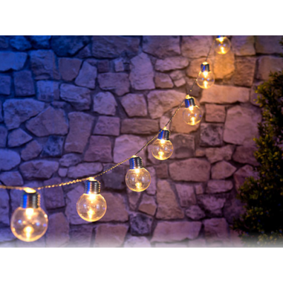 Guirlande lumineuse solaire à led design ampoule classique 180cm