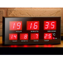 Horloge digitale à led réveil, design 'aéroport', led rouge