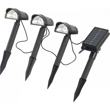 Spots led solaires et filaires pour jardin et allée (x3), accu