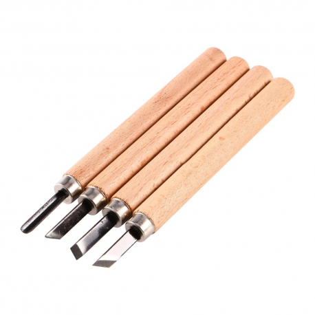 Pack de 4 mini outils de sculpture sur bois, cire et argile (135 mm)