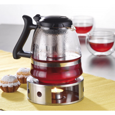 Réchaud à bougie pour théière et cafetière en inox (15 cm)