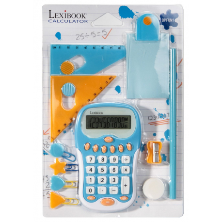 Kit calculatrice enfant lexibook accessoires (équerre, crayon...)