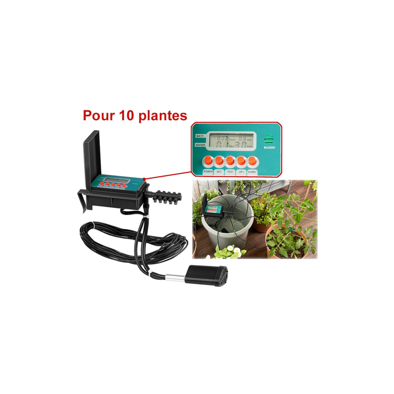 Système d'irrigation automatique pour 1 à 10 pots, avec pompe, Systèmes et  doseur d'irrigation