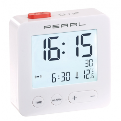 Mini réveil digital de voyage écran lumineux et thermomètre pearl