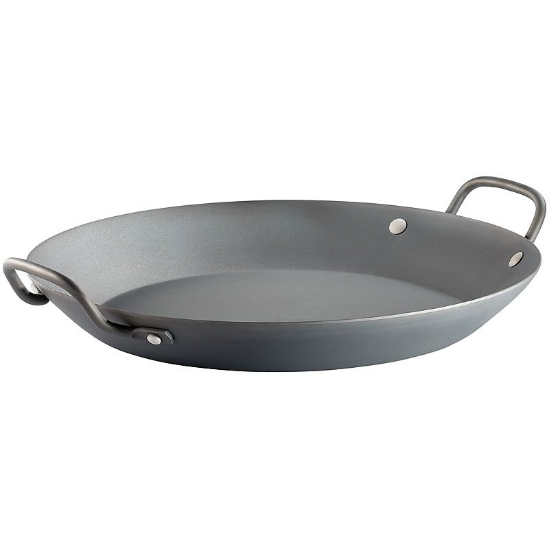 Poêle à frire / wok plat en acier forgé, diamètres 24 à 34 cm