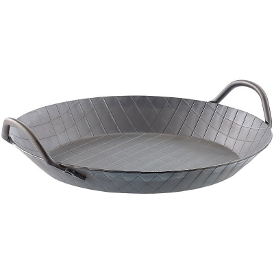 Poêle à frire / wok plat en acier forgé, diamètres 24 à 34 cm