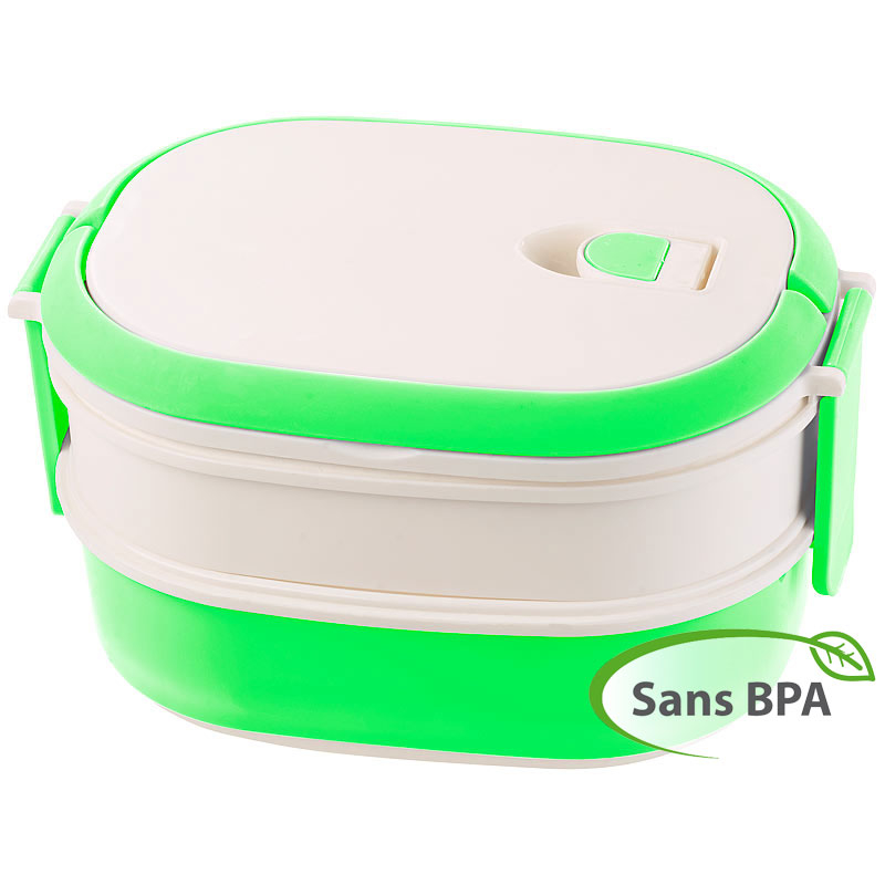 Boîte à repas lunch box 700 ml à 2 étages compatible micro-ondes