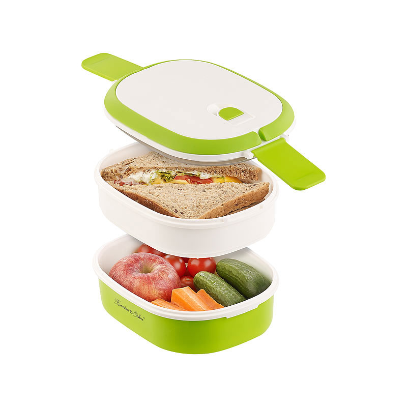 Boîte à repas lunch box 700 ml à 2 étages compatible micro-ondes