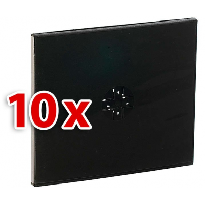 Pack de 10 boîtiers range-cd doubles super-fins pour cd, dvd et bluray