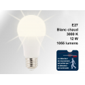 Ampoule à led 12 w/e27 détecteur de mouvement radar blanc