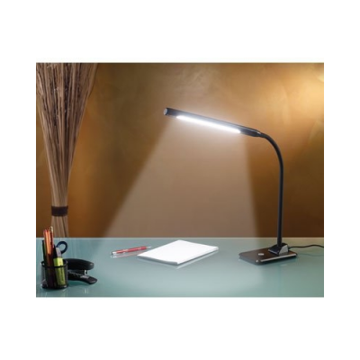 Lampe de bureau à tête orientable, 14 led, 7 w (gris / noir)
