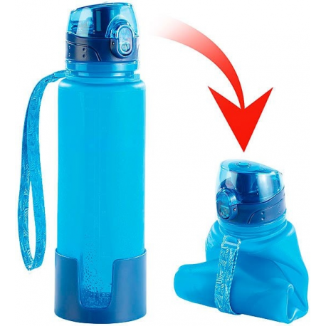 Gourde souple pliable sport et marche, en silicone, 650 ml