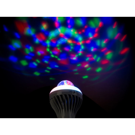 Ampoule led e27 éclairage blanc ou couleurs rotative disco