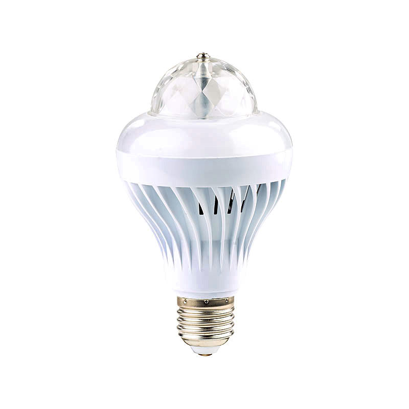 Ampoule LED E27 avec éclairage Blanc ou Couleurs rotative Disco