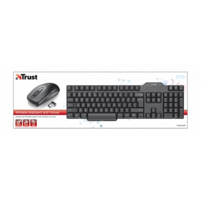 Clavier touches espagne sans fil + souris trust