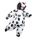 Costume gonflable pour adulte forme vache tachetée gonfleur