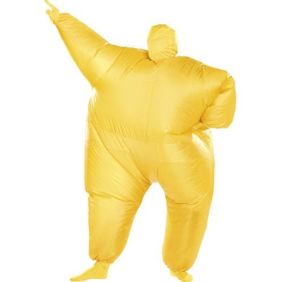 Costume gonflable jaune : déguisement rapide et pas cher