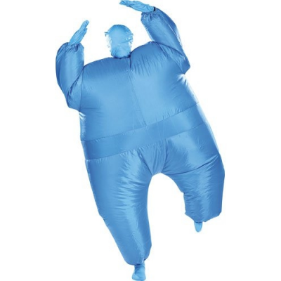 Costume gonflable bleu : déguisement rapide et pas cher