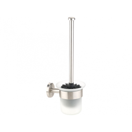 Brosse wc manche en inox et socle en verre satiné badestern