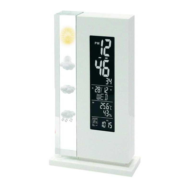Station météo LCD couleur avec façade blanche - Thermomètre int./ext. /  Hygromètre