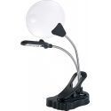 Loupe de bureau pince et 4 led lumineuses