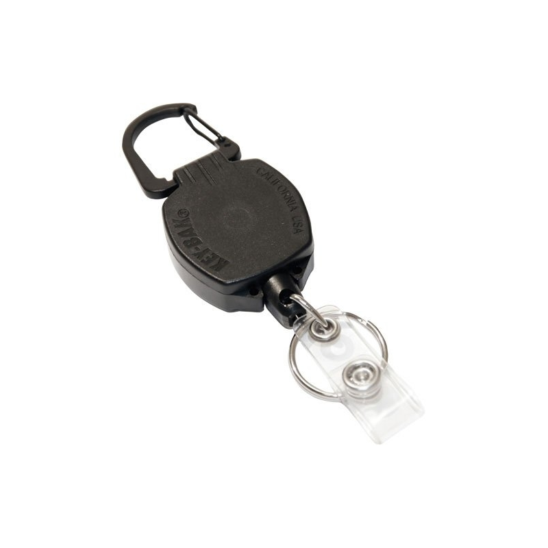 Mousqueton porte-clé et porte-badge bobine rétractable