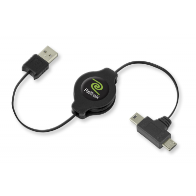 Câble usb vers mini et micro usb 2 en 1 (1m) enrouleur retrak