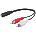 Câble rallonge audio jack 3.5 mm femelle vers cinch mâle (20 cm) goobay