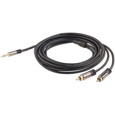 Câble audio stéréo premium cinch, double blindage et dorure 24carats