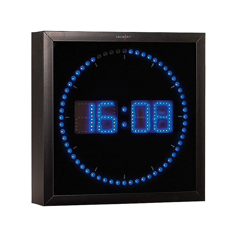 Horloge murale chiffre et secondes led (rouge ou bleu)