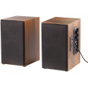 Paire d'enceintes stéréo en bois 80w bluetooth et cinch