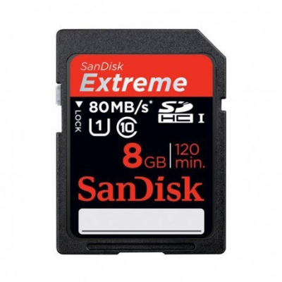 Carte sd (sdhc) 8 go classe 10 sandisk extreme pour apn