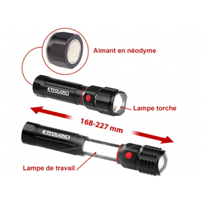 Lampe de poche en aluminium led cree lampe de travail kryolights