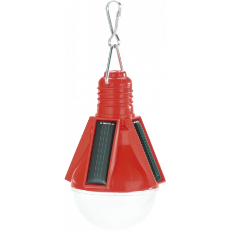 Lampe d'extérieur solaire à suspendre, design ampoule, rouge