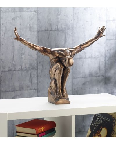 Statuette déco en résine fait main aspect bronze (femme, bustes)