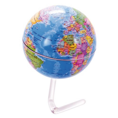 Globe terrestre 10 cm pays en couleurs : déco enfant