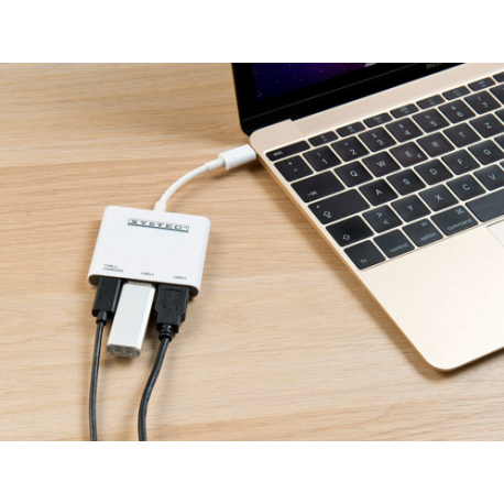 Hub usb 3.0 + usb type c pour appareils usb c : macbook, chromebook