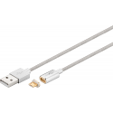 Câble micro usb dongle aimanté et cordon tressé 1,2m