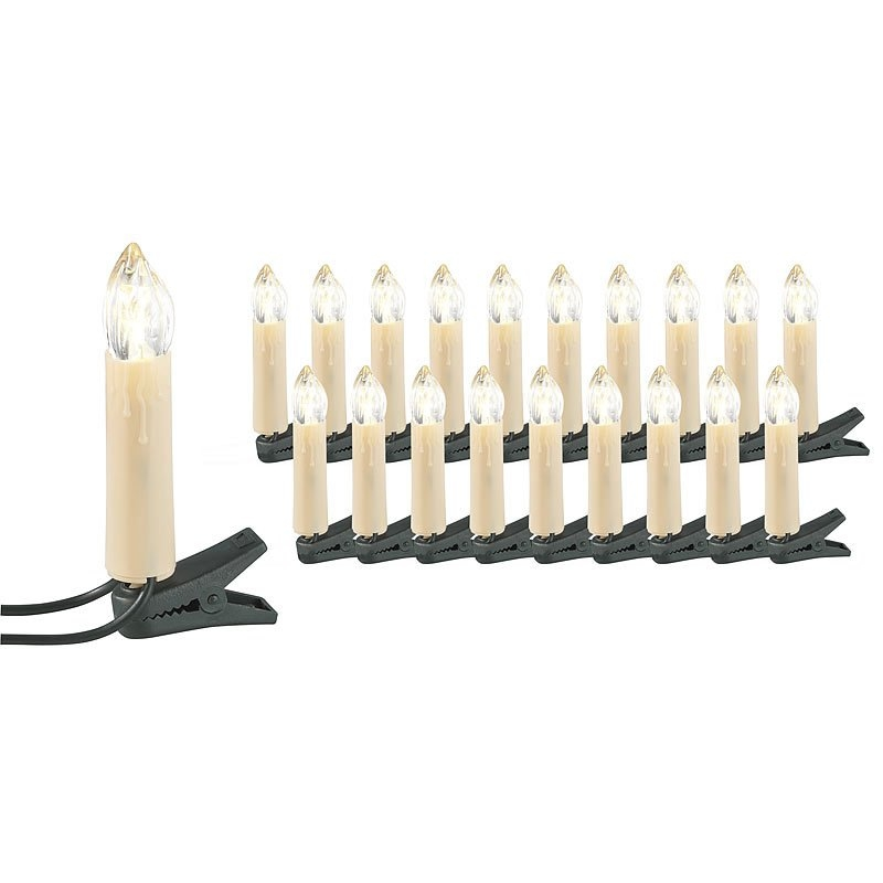 20 bougies LED pour sapin de Noël avec télécommande - coloris doré -  Lunartec