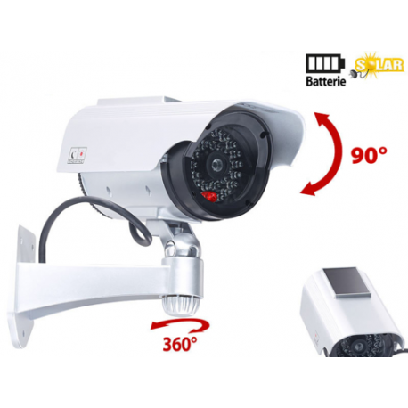 Fausse caméra de surveillance solaire led clignontante