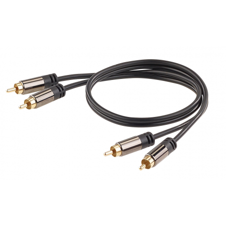 Câble audio stéréo premium cinch, double blindage et dorure 24carats