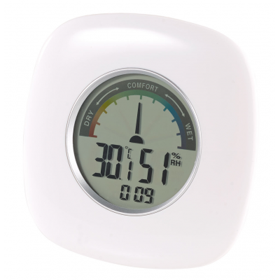 Thermomètre digital humidité, horloge et zone de confort