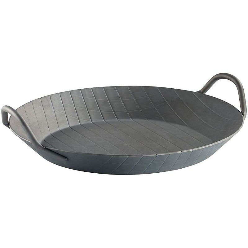 Poêle à frire / wok plat en acier forgé, diamètres 24 à 34 cm