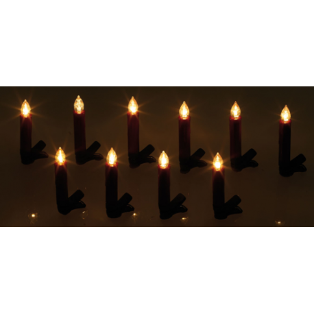 Pack de bougies led à pile clips pour sapin de noël