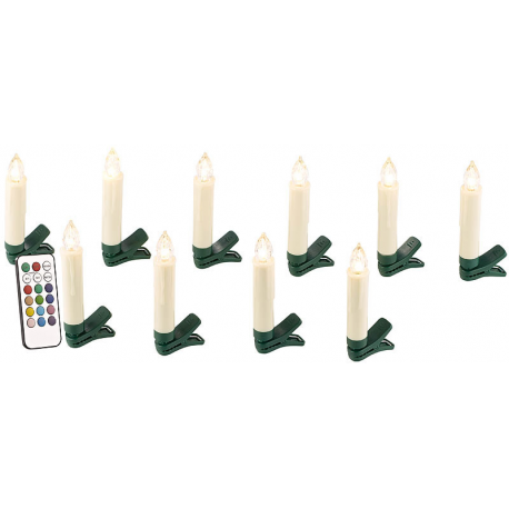 Pack de bougies led à pile clips pour sapin de noël