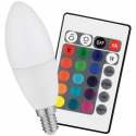 Acheter ampoule bougie à led cob rvb télécommande - 3w - pearl