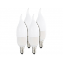Ampoules led flamme (x4), culot e14, 6w, couleur blanc 470 lm