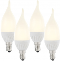 Ampoules led flamme (x4), culot e14, 3w, couleur blanc