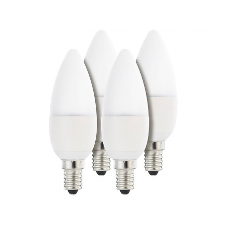 Ampoules led smd - culot e14 (vis) - 6w - forme bougie de lustre (x4)
