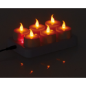 6 bougies plates à led flamme scintillante